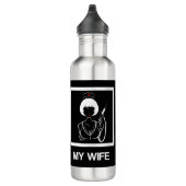 Mens Nurse spendet lustiges Ehemann Ihre Ehefrau M Edelstahlflasche (Rechts)