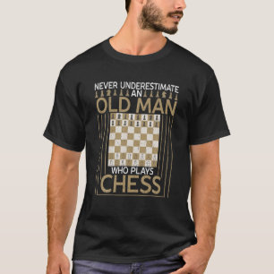 Mens Old Man, der Schach spielt - Schach spendet S T-Shirt