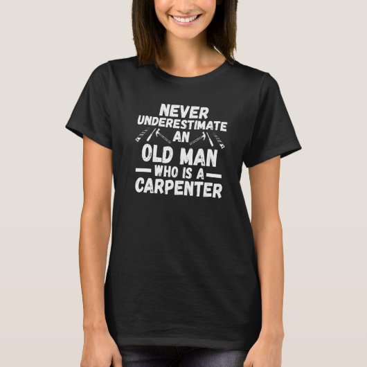 Mens old man who is a carpenter carpenters Premium T-Shirt (Vorderseite)