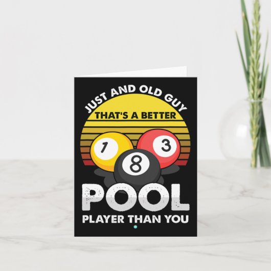 Mens Old Typ Pool Player - Funny Billiards - Gesch Karte (Vorderseite)