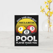 Mens Old Typ Pool Player - Funny Billiards - Gesch Karte (Gelbe Blume)