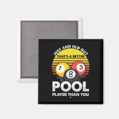 Mens Old Typ Pool Player - Funny Billiards - Gesch Magnet (Vorderseite/Rückseite)