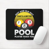 Mens Old Typ Pool Player - Funny Billiards - Gesch Mousepad (Mit Mouse)