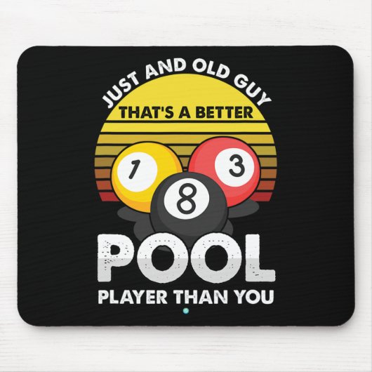 Mens Old Typ Pool Player - Funny Billiards - Gesch Mousepad (Vorne)