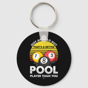 Mens Old Typ Pool Player - Funny Billiards - Gesch Schlüsselanhänger
