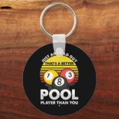 Mens Old Typ Pool Player - Funny Billiards - Gesch Schlüsselanhänger (Vorderseite)