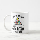 Mens Old Typ Pool Player Geschenk für ältere Billa Kaffeetasse (Links)