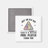 Mens Old Typ Pool Player Geschenk für ältere Billa Magnet (Vorderseite/Rückseite)