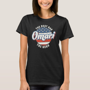 Mens Omari Bester Vater Hero US-Flagge Personalisi T-Shirt