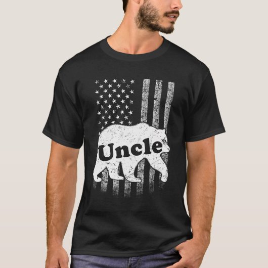 Mens Oncle Bear Camouflage US American Flag Gesche T-Shirt (Vorderseite)