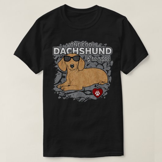 Mens One Cool Dachshund Grandpa Pet Lover T-Shirt (Design vorne)