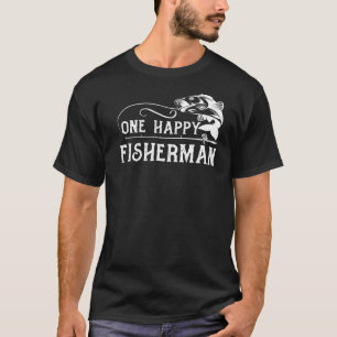 Mens One Happy Fisherman für den Fang der glücklic T-Shirt
