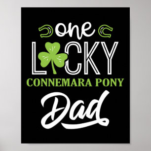 Mens One Lucky Connemara Pony Horse Vater Irish Ho Poster