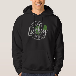 Mens One Lucky Papa Funny Father Irish C St Patric Hoodie