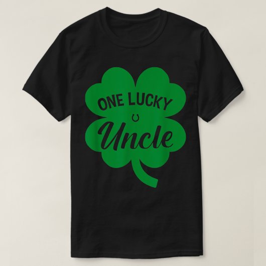 Mens One Lucky Uncle Kleeblatt Vierblättriges Klee T-Shirt (Design vorne)