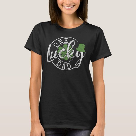 Mens One Lucky Vater Funny Pater Irish Clovers St  T-Shirt (Vorderseite)