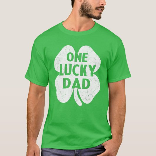 Mens One Lucky Vater Funny St Patricks Day Daddy S T-Shirt (Vorderseite)