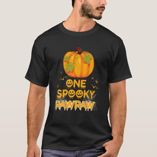 Mens One Spooky Pawpaw Funny Vater Familie Hallowe T-Shirt (Vorderseite)