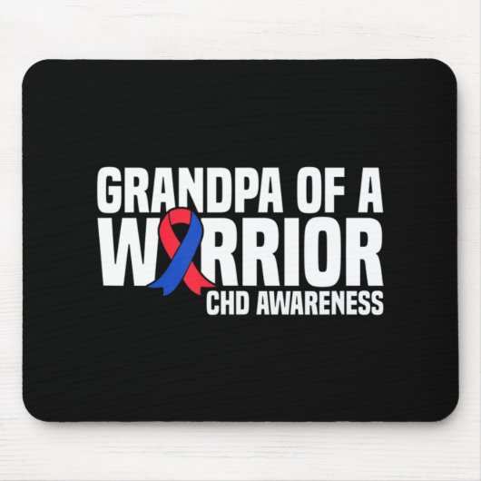 Mens Opa eines Kriegers CHD Kongenitales Herz Dis Mousepad (Vorne)