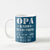 Mens Opa kennt alles Vathers Day Funny Opa Kaffeetasse (Links)
