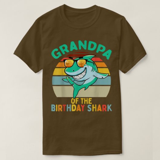 Mens Opa Matching Family Shark Geburtstag T-Shirt (Design vorne)