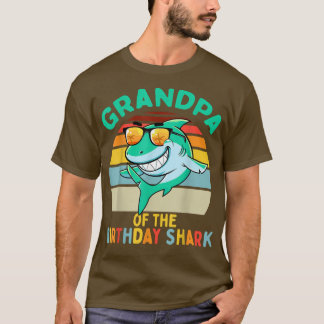 Mens Opa Matching Family Shark Geburtstag T-Shirt