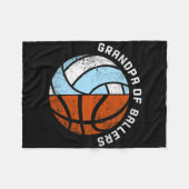 Mens Opa of Byllers Fun Volleybyll Bysketbyll Fleecedecke (Vorderseite (Horizontal))