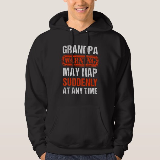 Mens Opa - Opa-Warnung kann plötzlich Nickerchen Hoodie (Vorderseite)