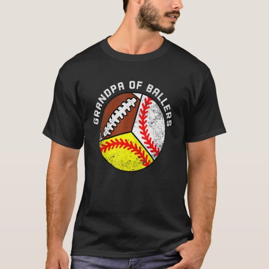 Mens Opa von Ballern Baseball Softball Footba T-Shirt (Vorderseite)