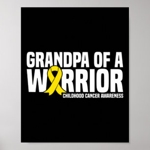 Mens Opa von einem kriegerischen Ribbon-Kinderkreb Poster