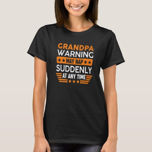 Mens Opa warnt Mai Nickerchen plötzlich Spaß Opa T-Shirt (Vorderseite)