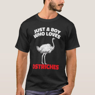 Mens Ostrich nur ein Junge, der Strauße Lieben T-Shirt
