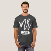 Mens Paares Matching Mr. and Mrs. Est 2021 Funny T-Shirt (Vorne ganz)