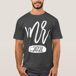 Mens Paares Matching Mr. and Mrs. Est 2021 Funny T-Shirt