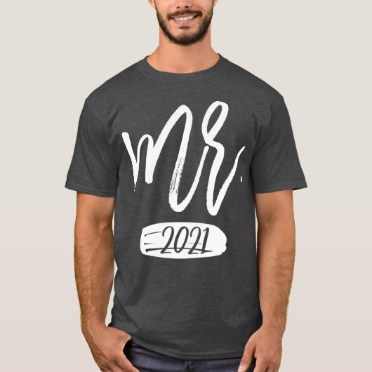 Mens Paares Matching Mr. and Mrs. Est 2021 Funny T-Shirt (Vorderseite)