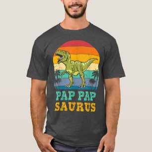Mens Pap Papsaurus T Re Dinosaur Funny Pap Sau T-Shirt
