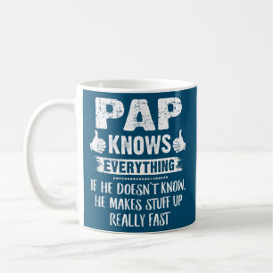 Mens Pap weiß alles Väter Tag Funny Pap Kaffeetasse