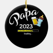 Mens Papa 2023: Babymilch und Bier wird bald Keramik Ornament (Hinten)