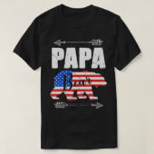 Mens Papa Bear American Flag 4. Juli Vater's T-Shirt (Design vorne)