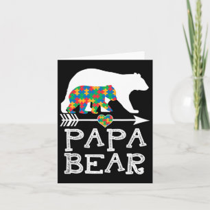 Mens Papa Bear Autismus Männer Vater Papa Autismus Karte