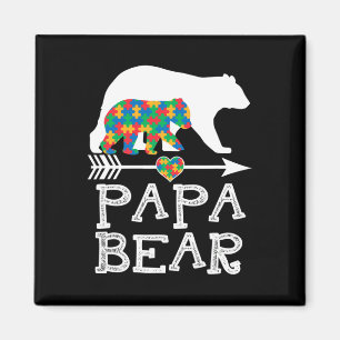 Mens Papa Bear Autismus Männer Vater Papa Autismus Magnet
