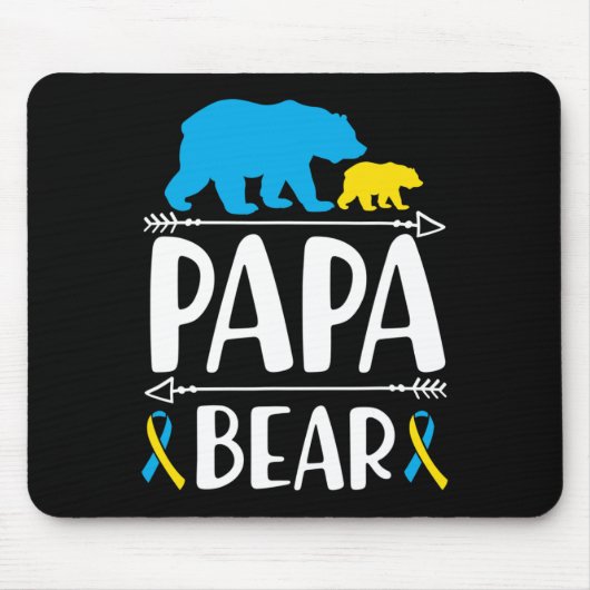 Mens Papa Bear Down Syndrom Sensibilisierungsstolz Mousepad (Vorne)
