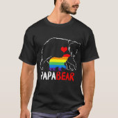 Mens Papa Bear Proud Vater Daddy Rainbow Flag LGBT T-Shirt (Vorderseite)