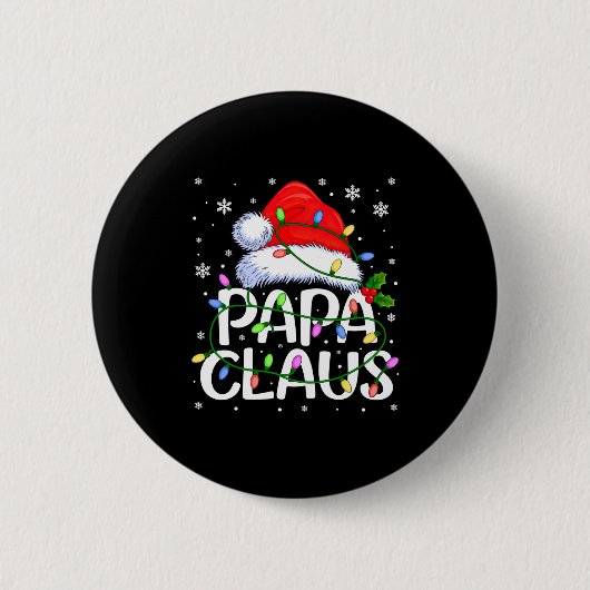 Mens Papa Claus Christmas Lights Long Sleeve Button (Vorderseite)