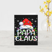 Mens Papa Claus Christmas Lights Long Sleeve  Karte (Gelbe Blume)