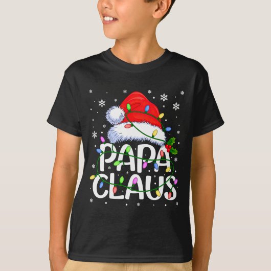 Mens Papa Claus Christmas Lights Long Sleeve  T-Shirt (Vorderseite)
