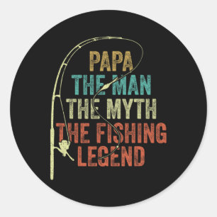 Mens Papa Der Mensch Der Mythos der Fischerei Lege Runder Aufkleber
