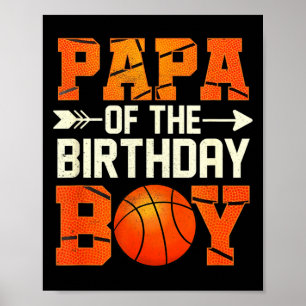 Mens Papa des Geburtstagsjungen Basketball-Vater d Poster