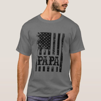 Mens Papa Fishing Vathers Day Idee mit US-FlaggeVe T-Shirt
