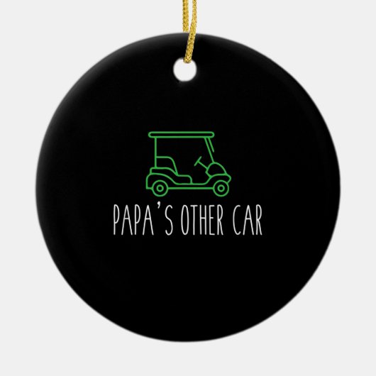 Mens Papa Grandpa Vater Golfplatz Fars Golf Cart Keramik Ornament (Vorne)
